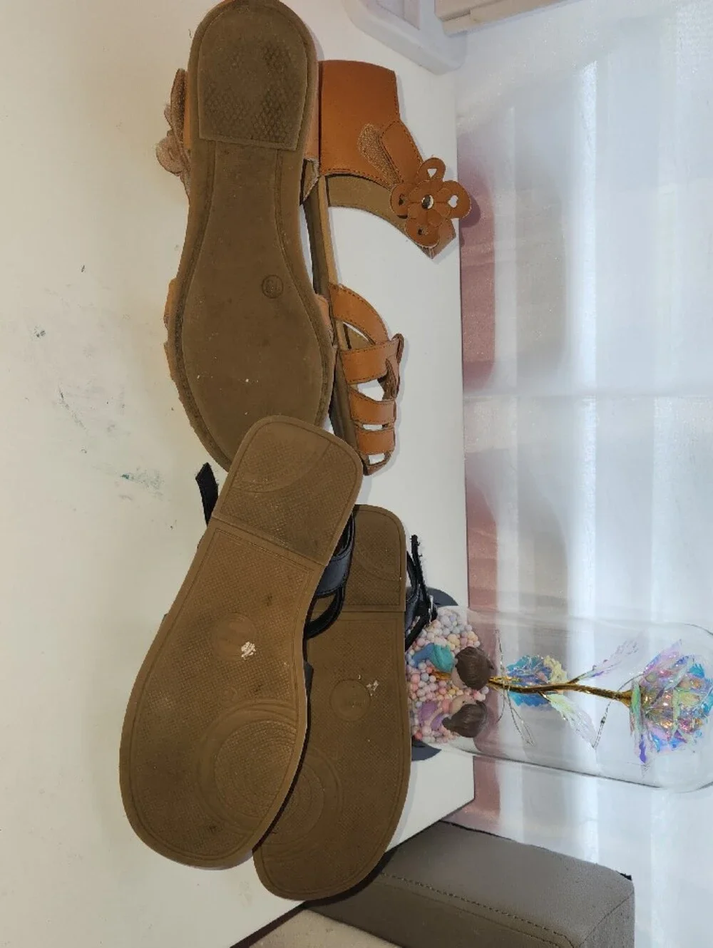 Rachel Shoes Girls' Tan and Black Summer Sandal Duo